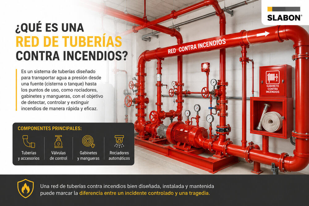 ¿Qué es una red de tuberías contra incendios?