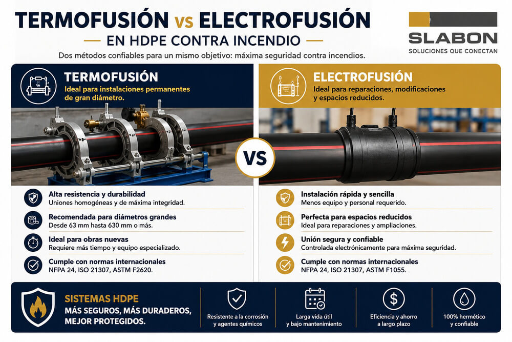 Termofusión vs electrofusión- cuándo usar cada una en HDPE contra incendio