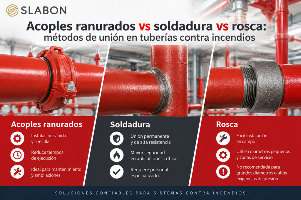 Acoples ranurados vs soldadura vs rosca